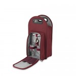 Metro: 2-Bottle Tote in Burgundy & Grey with Logo
