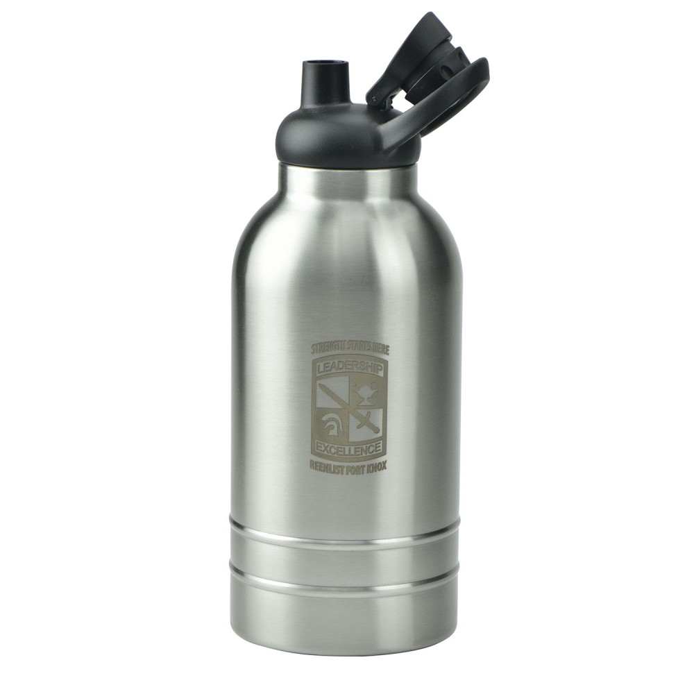 64 oz Double Wall Stainless Steel Vacuum Growler Custom Imprinted