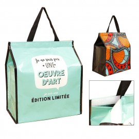 Printed Non-woven Insulated Lunch Cooler Tote Bag with Logo  Printed Non-woven Insulated Lunch Cooler Tote Bag with Logo