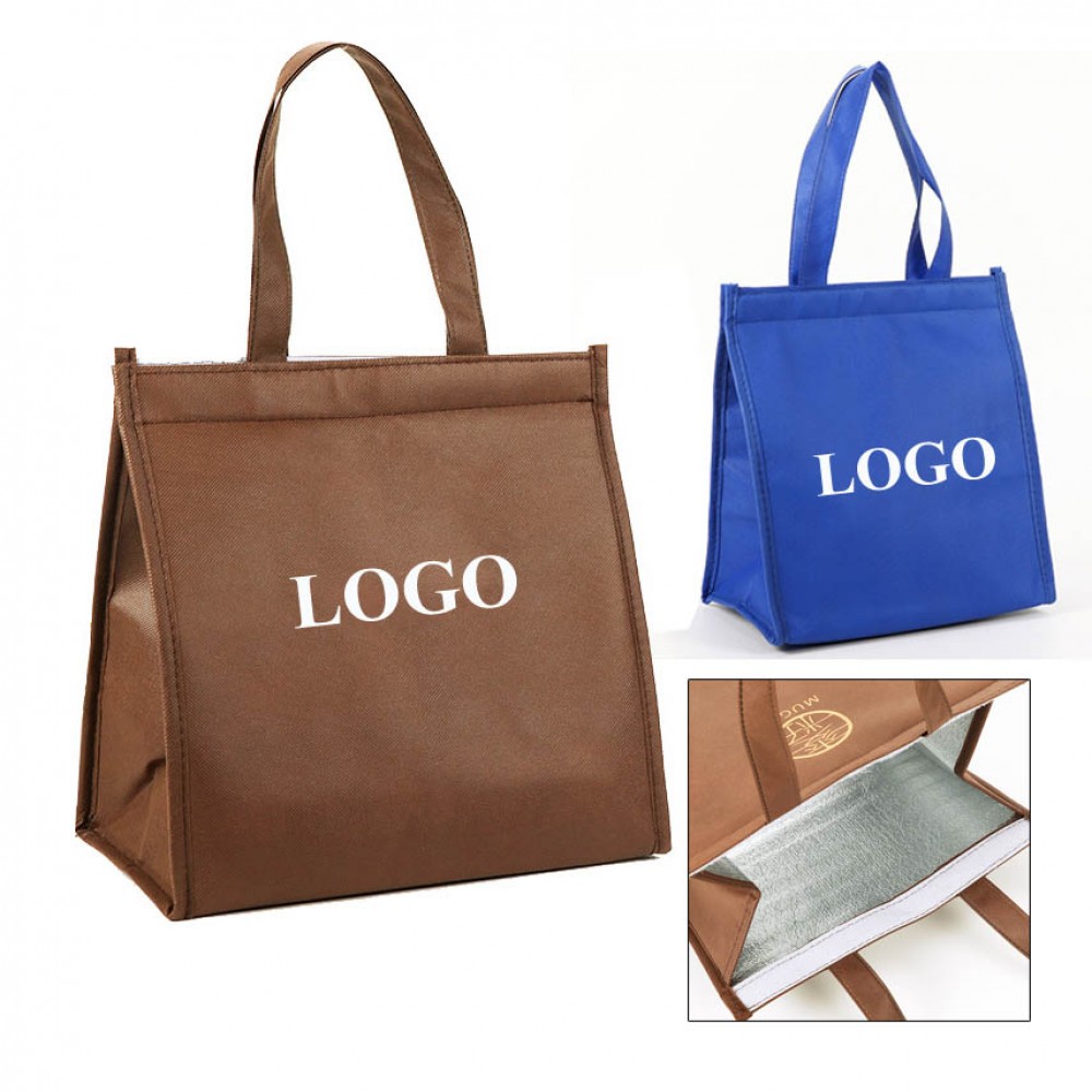 Custom Non-woven Insulated Lunch Cooler Tote Bag with Logo