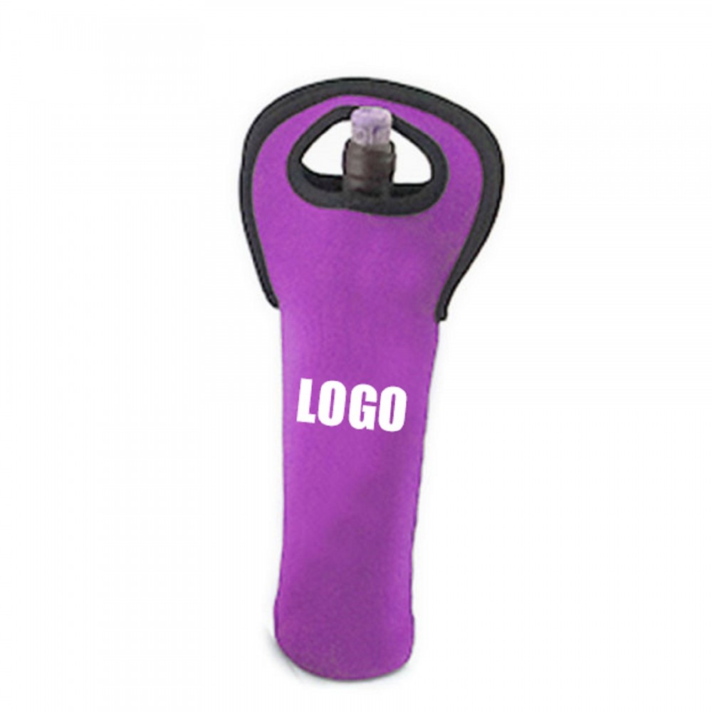 Neoprene Wine Bottle Cooler Bags w/Handle with Logo