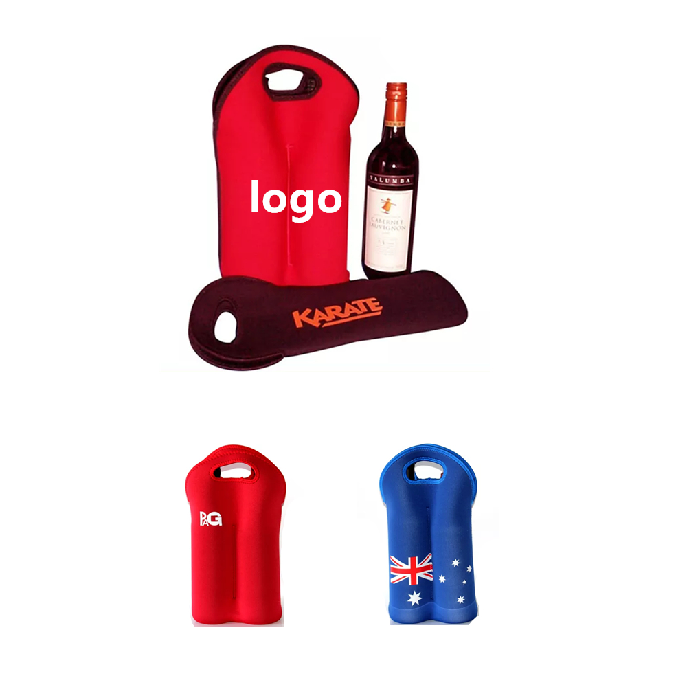 Logo Branded Neoprene Coolie Wine Bottle Bag