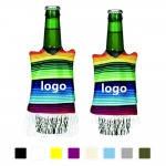 Rainbow Strip Serape Beer Bottle Ponchos with Logo