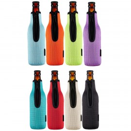 12oz Waffle Neoprene Insulated Beer Bottle Holder with Logo