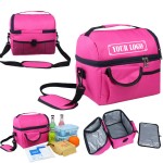 Custom Printed Double Deck Reusable Lunch Pail Cooler Bag