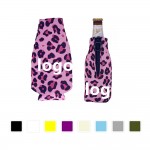 Personalized Zipped Leopard Pink Print Beer Sleeve Coolie