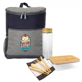 Personalized Quilted Bamboo Lunch and Drink Cooler Set