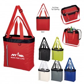 Logo Branded Quilted Slim Line Cooler Tote Bag
