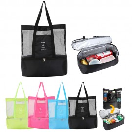 Customized Mesh Beach Tote Bag with Detachable Beach Cooler