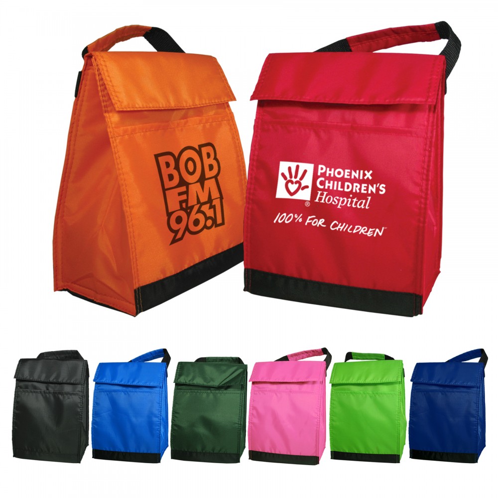Customized Polyester Insulated Lunch Bags with Handle & Pocket