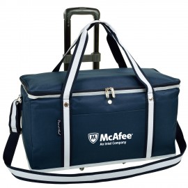 Logo Branded Collapsible Wheeled Cooler- Steel frame/Side Supports-72 can Capacity