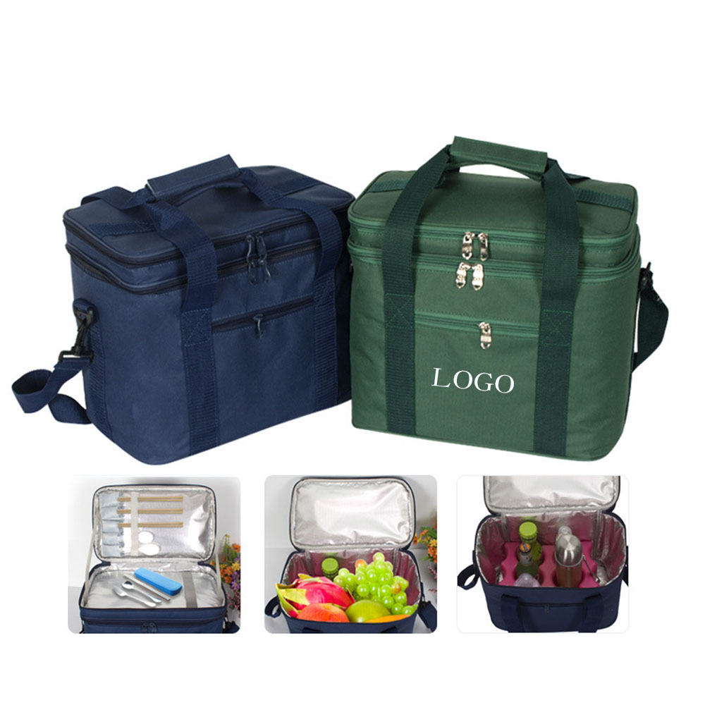 Double Compartment Cooler Bag Logo Branded Double Compartment Cooler Bag Logo Branded