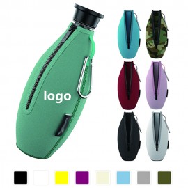 Zipper Soda Stream Glass Bottle Sleeve Holder With Carabiner with Logo  Zipper Soda Stream Glass Bottle Sleeve Holder With Carabiner with Logo