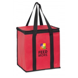 Personalized Insulated Non-Woven Square Zipper Top Tote Bag w/ Insert & Full Color (12"x8"x13") - Color Evolution
