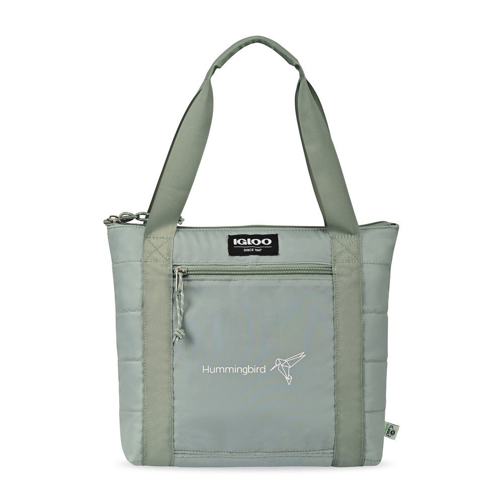 Igloo Packable Puffer 10-Can Cooler Bag - Aqua Gray with Logo