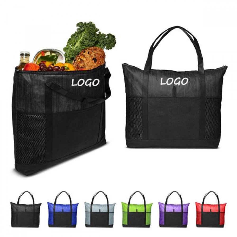 Custom Imprinted Non-Woven Cooler Tote Custom Imprinted Non-Woven Cooler Tote