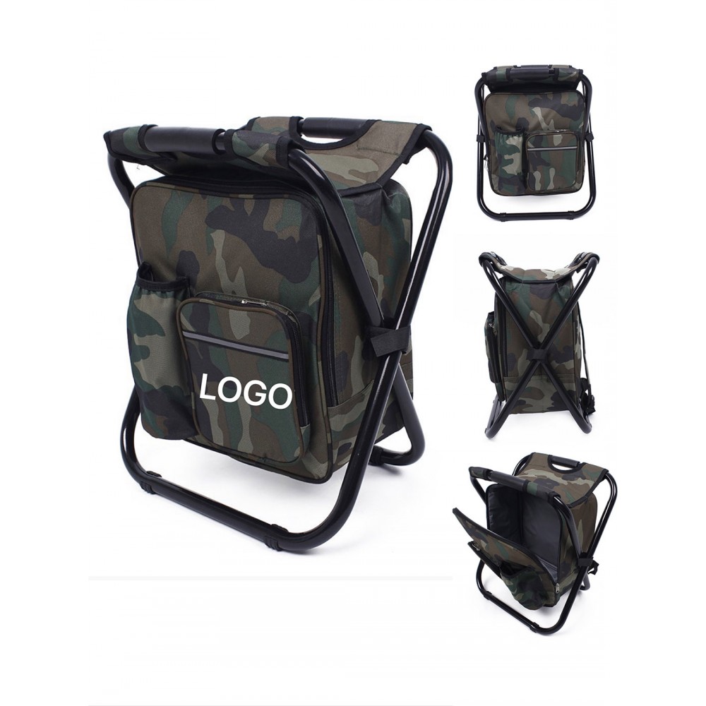 Folding Camping Stool With Cooler Bag with Logo