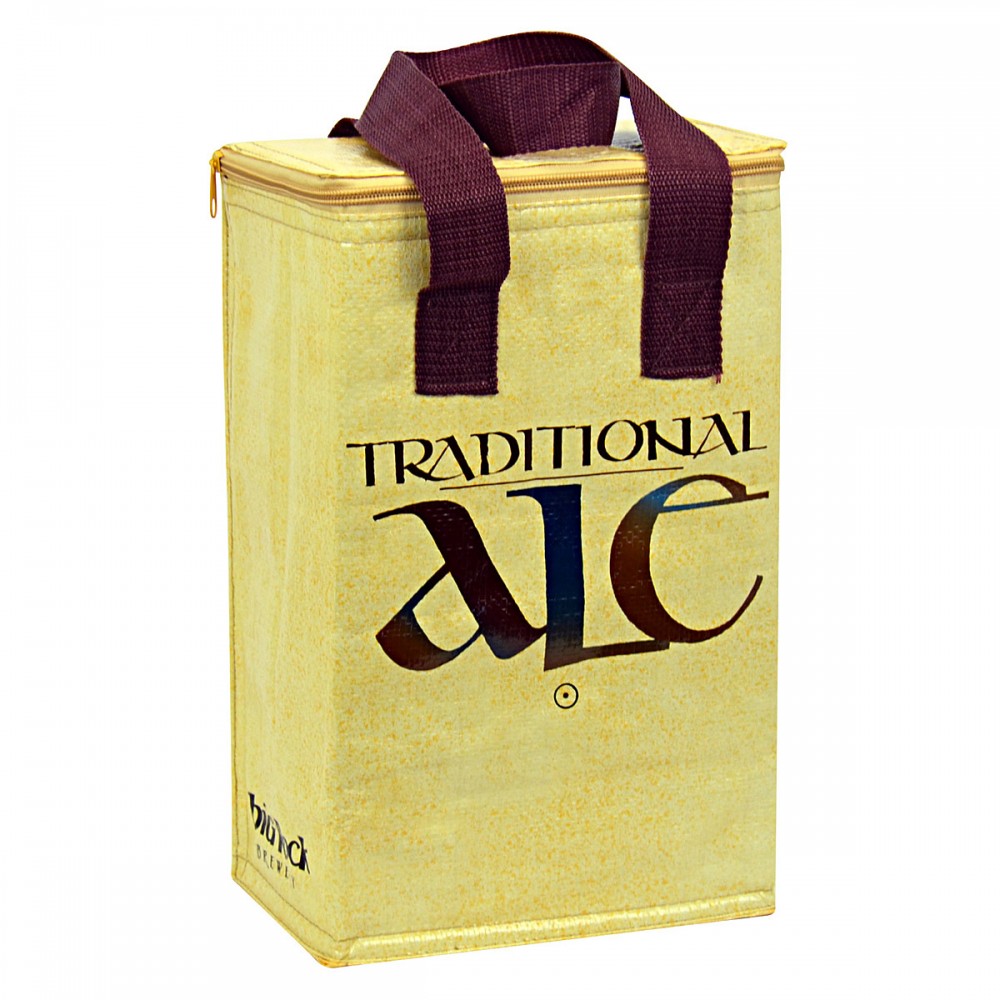 Logo Branded Custom 145g Laminated Woven Insulated 12-Can Cooler Bag 9"x12"x6"