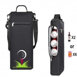 Golf Cooler Bag - Soft Sided Insulated Cooler Holds a 6 Pack of Cans or Two Wine Bottles with Logo
