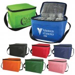 Promotional 6 Pack Cooler Bag - Polyester Insulated Lunch Bag with Handle & Pocket
