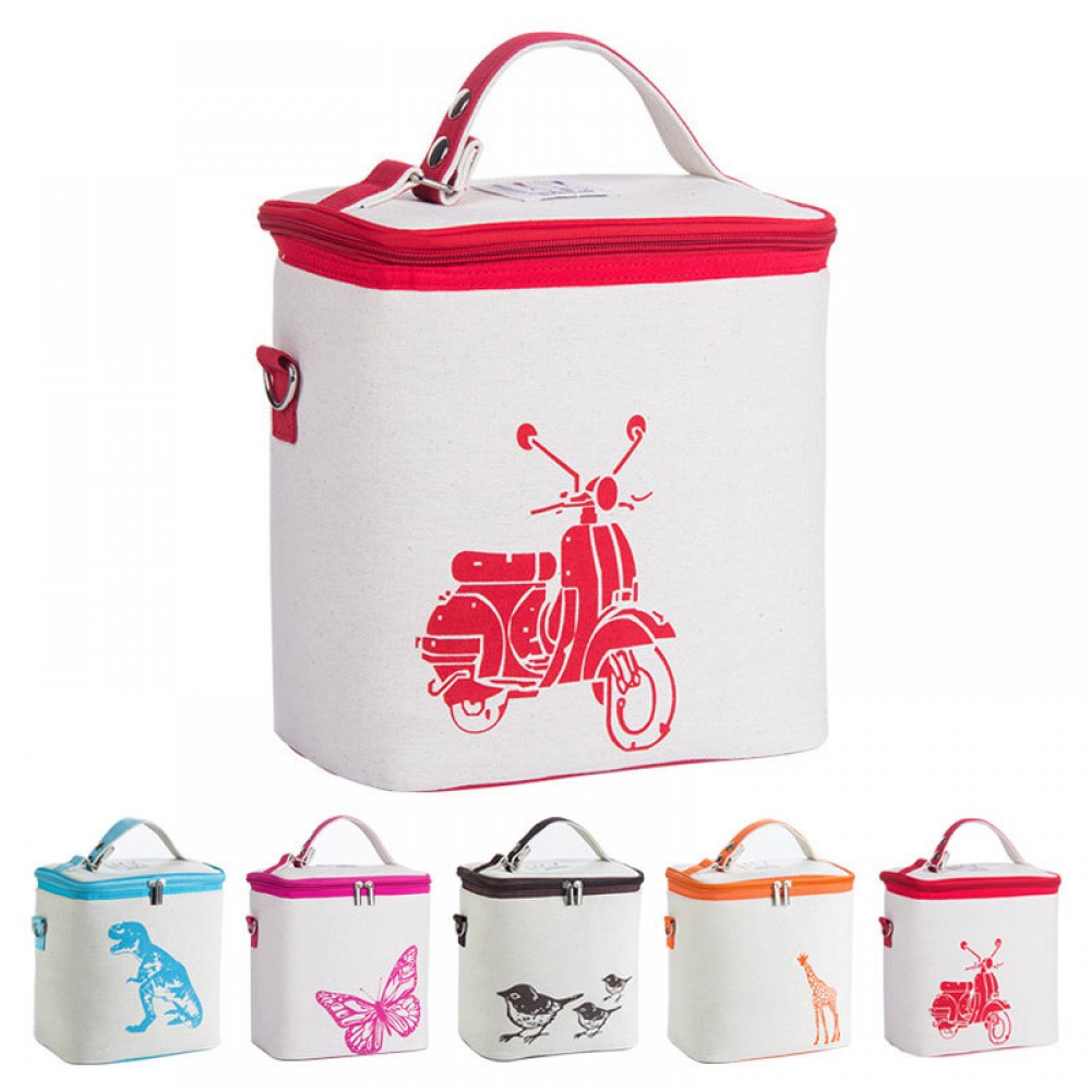 Logo Branded Cotton Cooler Insulated Lunch Bag Logo Branded Cotton Cooler Insulated Lunch Bag