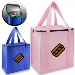 Large Insulated Thermal Lunch Bag w/Zipper Top & Handles with Logo