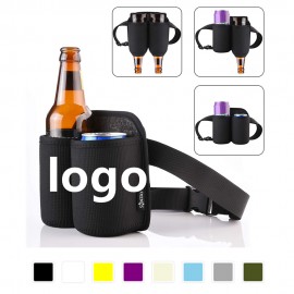Two Bottle Beer Holster Can Cooler with Logo  Two Bottle Beer Holster Can Cooler with Logo