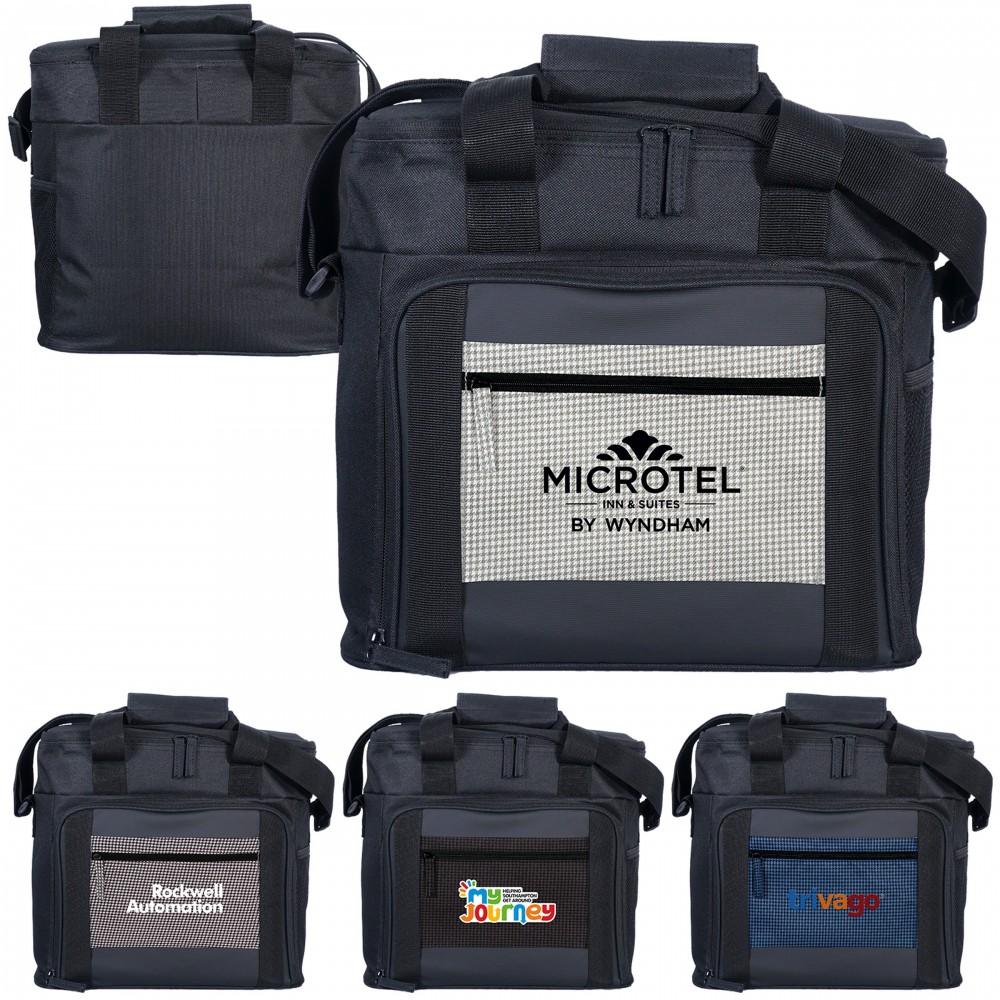 Logo Branded Houndstooth Pocket Cooler Bag Logo Branded Houndstooth Pocket Cooler Bag
