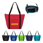 Wide Zipper Cooler Tote Bag with Logo
