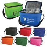 6 Pack Cooler Bag - Polyester Insulated Lunch Bag with Handle & Pocket with Logo