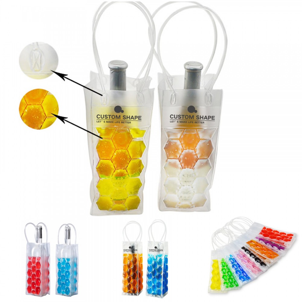 Custom Imprinted PVC Wine Cooler Ice Bag Custom Imprinted PVC Wine Cooler Ice Bag