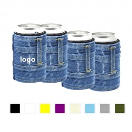 Custom Denim Neoprene Can Coolie  Custom Denim Neoprene Can Coolie