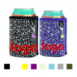 Rhinestone Insulated Can Cooler with Logo