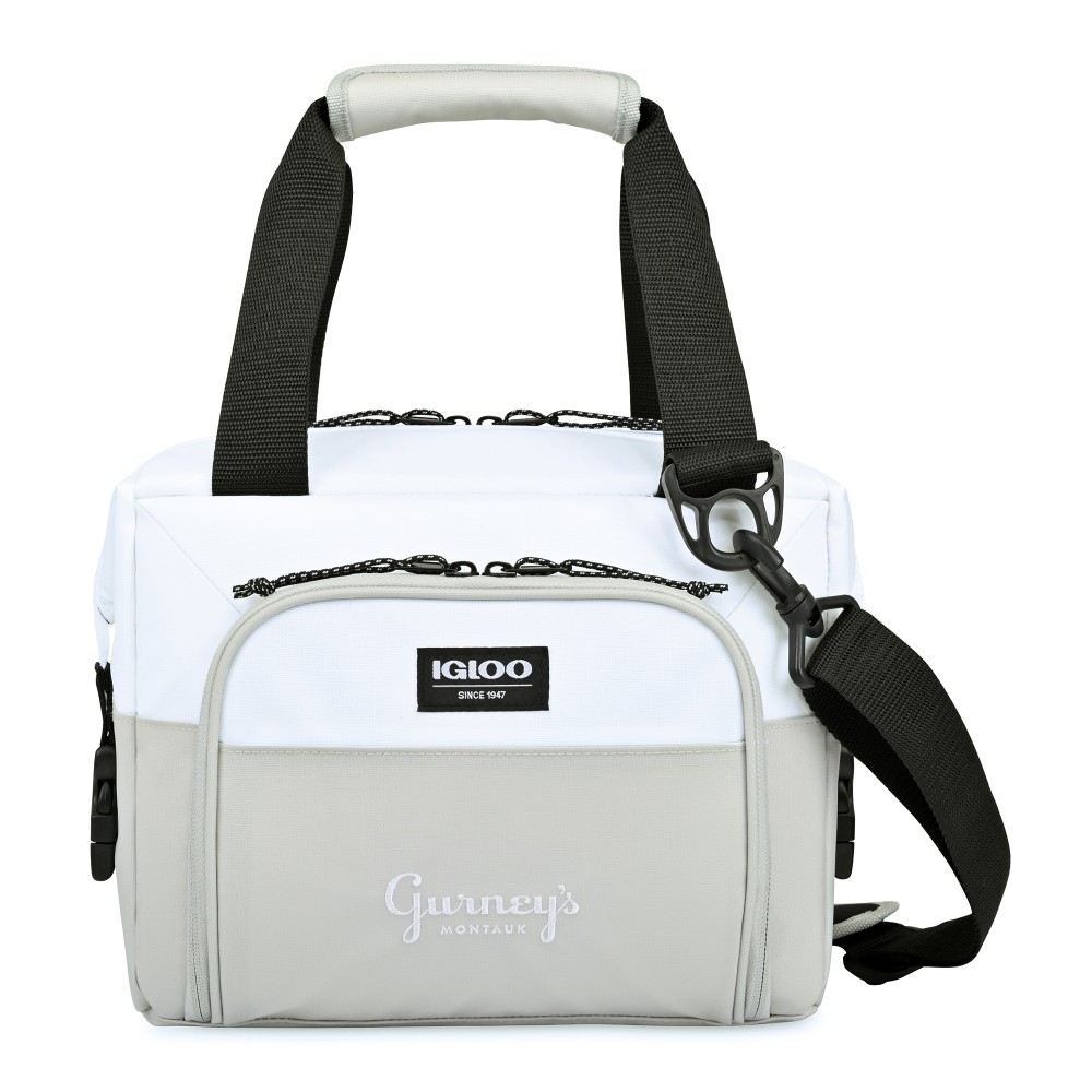 Igloo SeadriftÂ Snap Down 12 Can Cooler - White-Grey with Logo