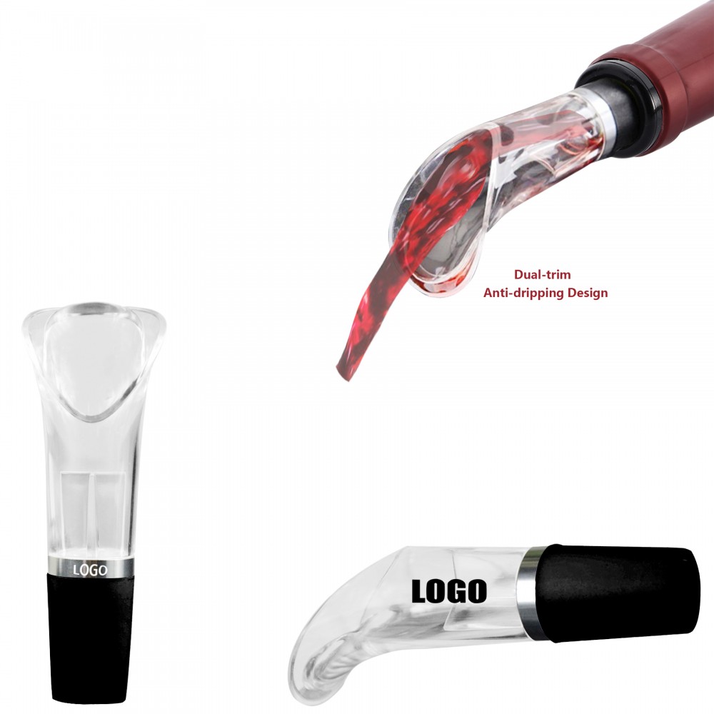 Double Trims Wine Decanter Aerator Pourer with Logo Double Trims Wine Decanter Aerator Pourer with Logo