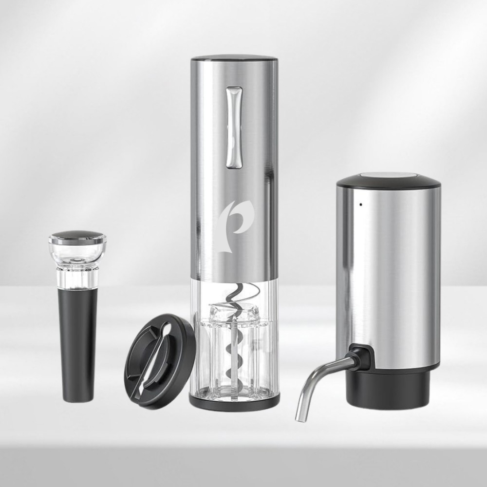 WineVault Automatic Opener, Aerator, Pourer & Preserver Set with Logo