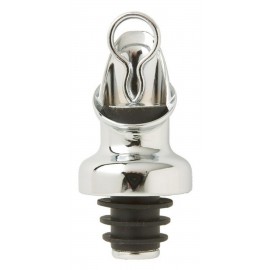 Chrome Plated Bottle Pourer w/Stopper with Logo  Chrome Plated Bottle Pourer w/Stopper with Logo