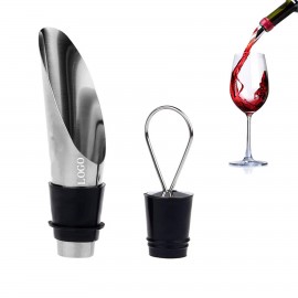 2 In 1 Stainless Steel Wine Pourer with Logo
