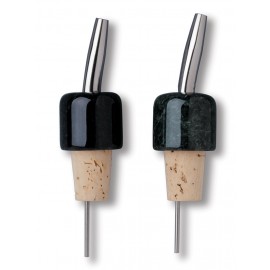 Custom Black Marble Pourer w/Stainless Steel Spout & Natural Cork Base  Custom Black Marble Pourer w/Stainless Steel Spout & Natural Cork Base