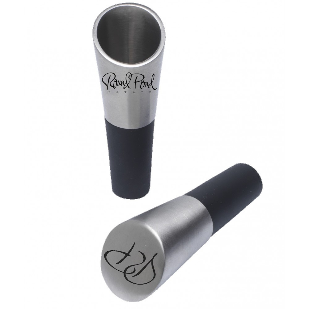 Stainless Steel Pourer Stopper Set with Logo