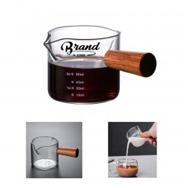 Double Spout Coffee Measuring Pourer with Wood Handle with Logo