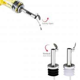 Logo Branded Straight Bottle Pourer With Auto Lid