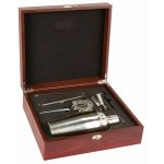 Martini Maker Gift Set w/ Rosewood Case - Color Fill Laser Engraved with Logo