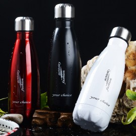 17oz Stainless Steel Cola Vacuum Bottle with Logo