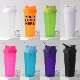 21 Oz. Gym Cup BPA Free Plastic Shaker Bottle Protein With Mixing Ball with Logo