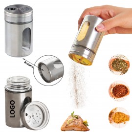 Logo Branded Steel Glass Condiment Dispenser Seasoning Shaker