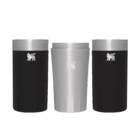 Custom Stanley Drinkware Lifted Spirits Highball Glass + Craft Cocktail Shaker Set, 12 Oz., Foundry Black