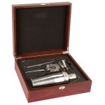 Rosewood Finish Martini Set with Logo