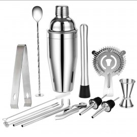Promotional Stainless Steel Cocktail Shaker Set 22 Pcs  Promotional Stainless Steel Cocktail Shaker Set 22 Pcs