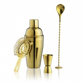 Gold Barware Set by True with Logo  Gold Barware Set by True with Logo